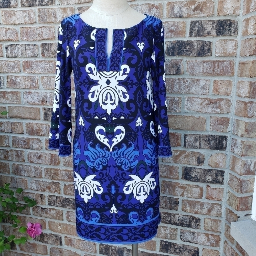 Laundry by Design Vibrant Print Long Sleeve Dress